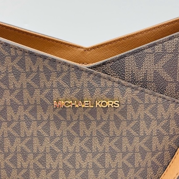 Michael Kors Large X Chain Shoulder Tote Bag Brown - Picture 4 of 13